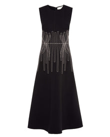 SLEEVELESS DRESS WITH EMBROIDERY