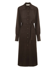 CHEMISIER DRESS WITH RIBBING