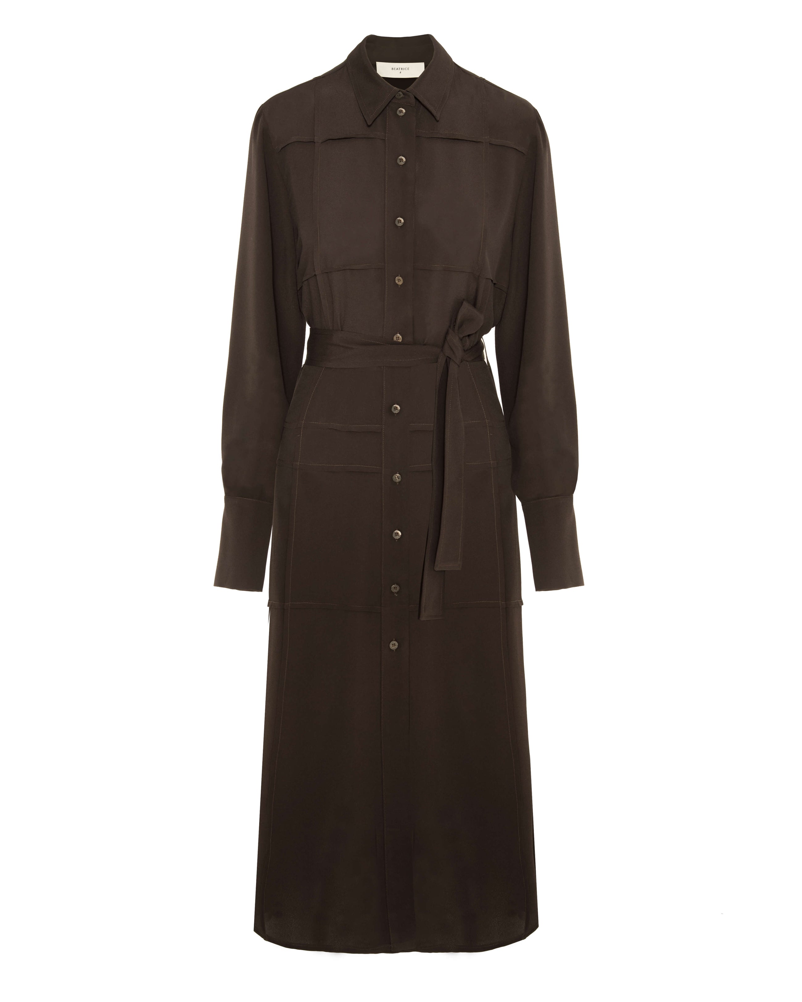 CHEMISIER DRESS WITH RIBBING