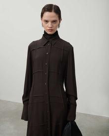 CHEMISIER DRESS WITH RIBBING