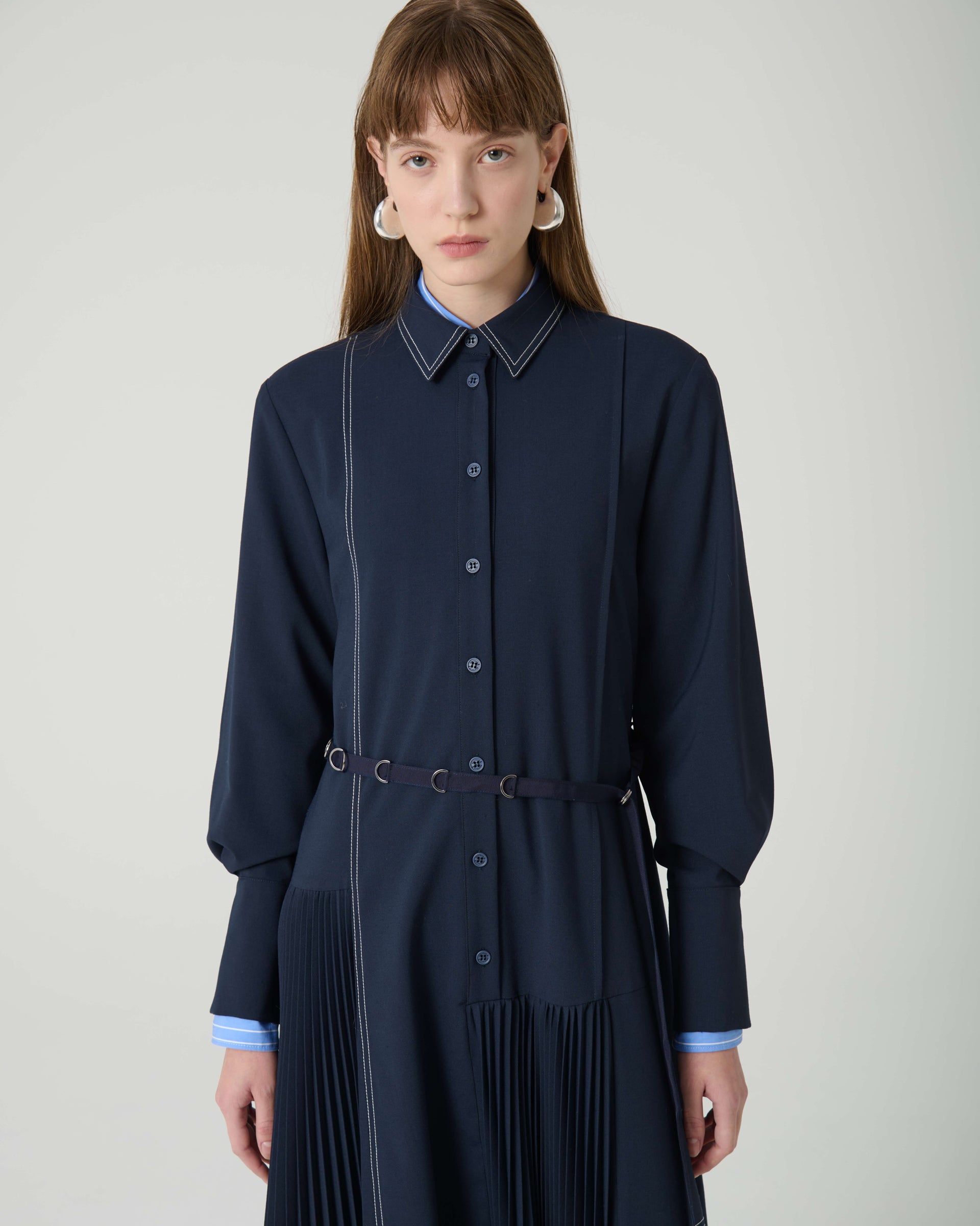 PLEATED CHEMISER DRESS