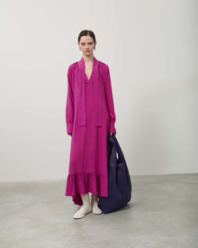 LONG SILK BLEND DRESS