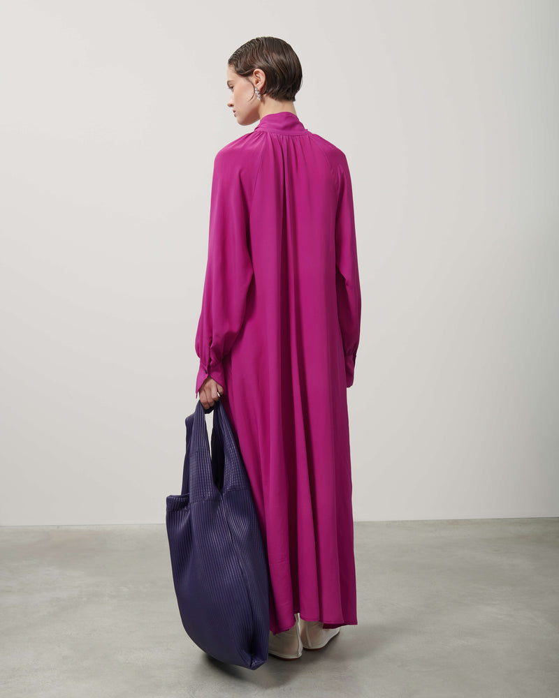 LONG SILK BLEND DRESS