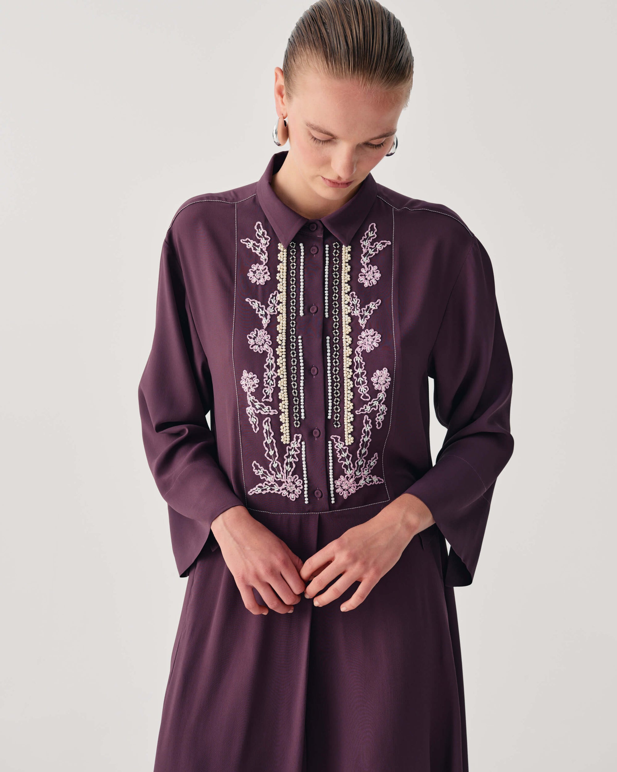 silk embroidered dress 3-PC Embroidered Silk