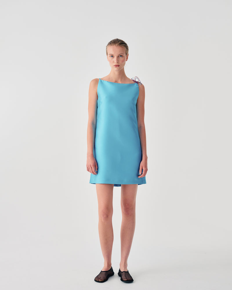 DUCHESSE DRESS WITH FLORAL DETAIL