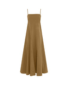 LONG DRESS WITH THIN STRAPS AND EMBROIDERY