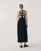 LONG DRESS WITH EMBROIDERED FLORAL DETAILS