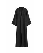 LONG LINEN DRESS WITH LACE