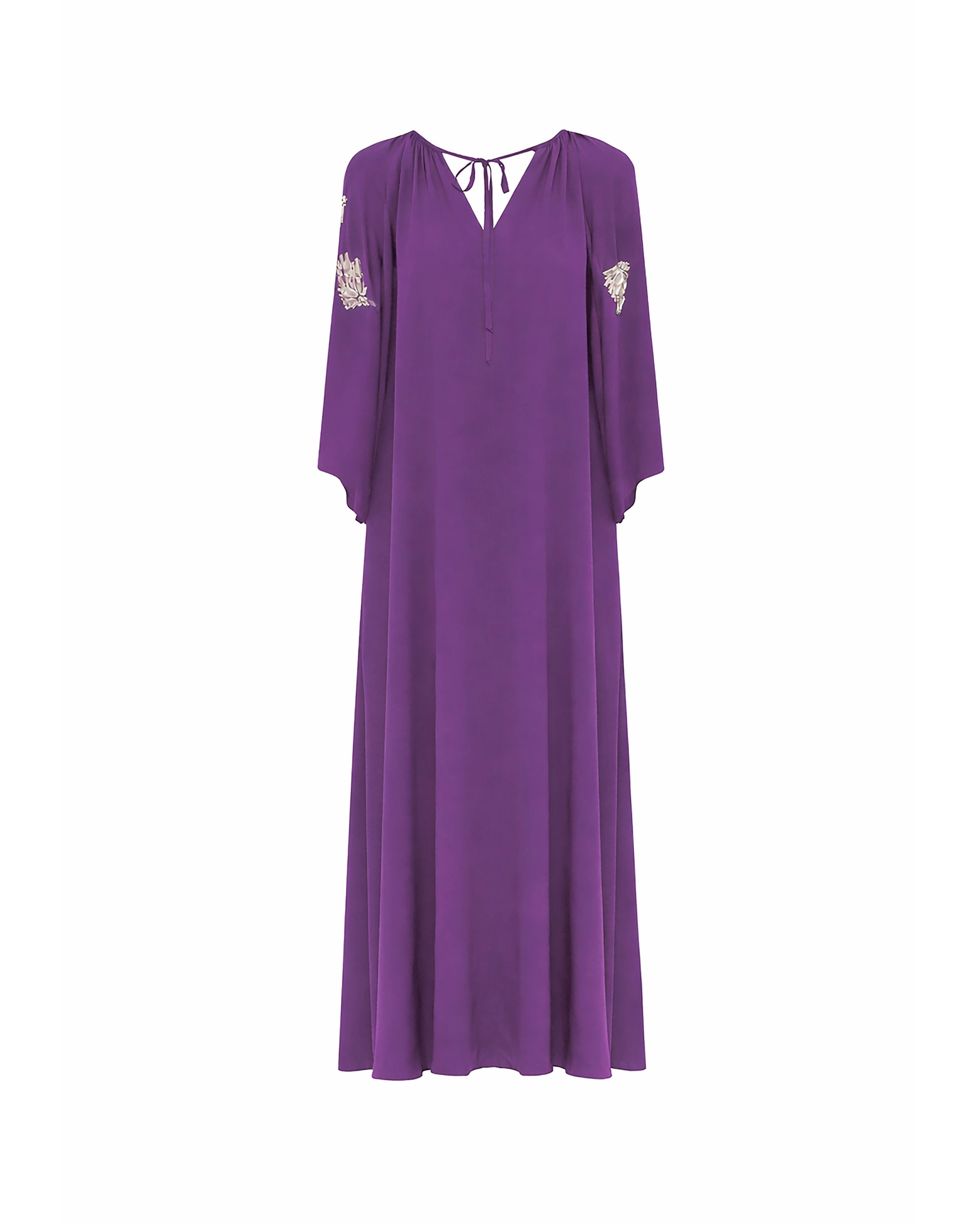 LONG DRESS WITH WIDE SLEEVES AND EMBROIDERY