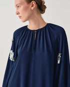 LONG DRESS WITH WIDE SLEEVES AND EMBROIDERY