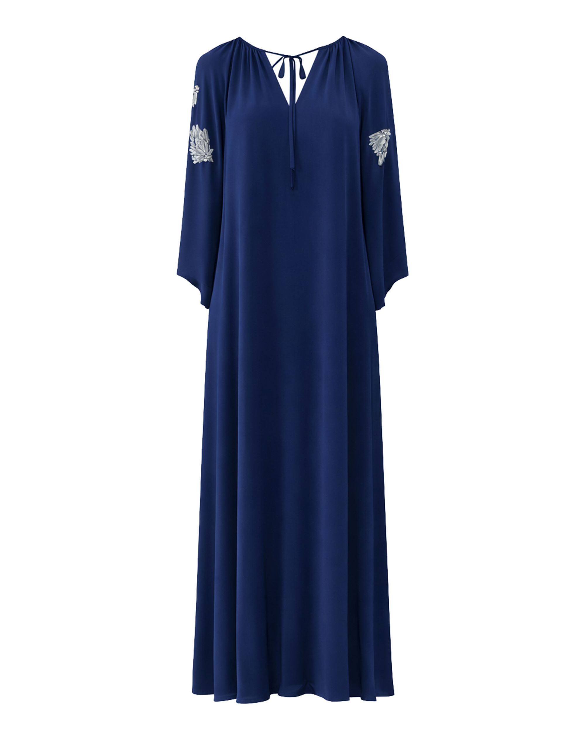 LONG DRESS WITH WIDE SLEEVES AND EMBROIDERY