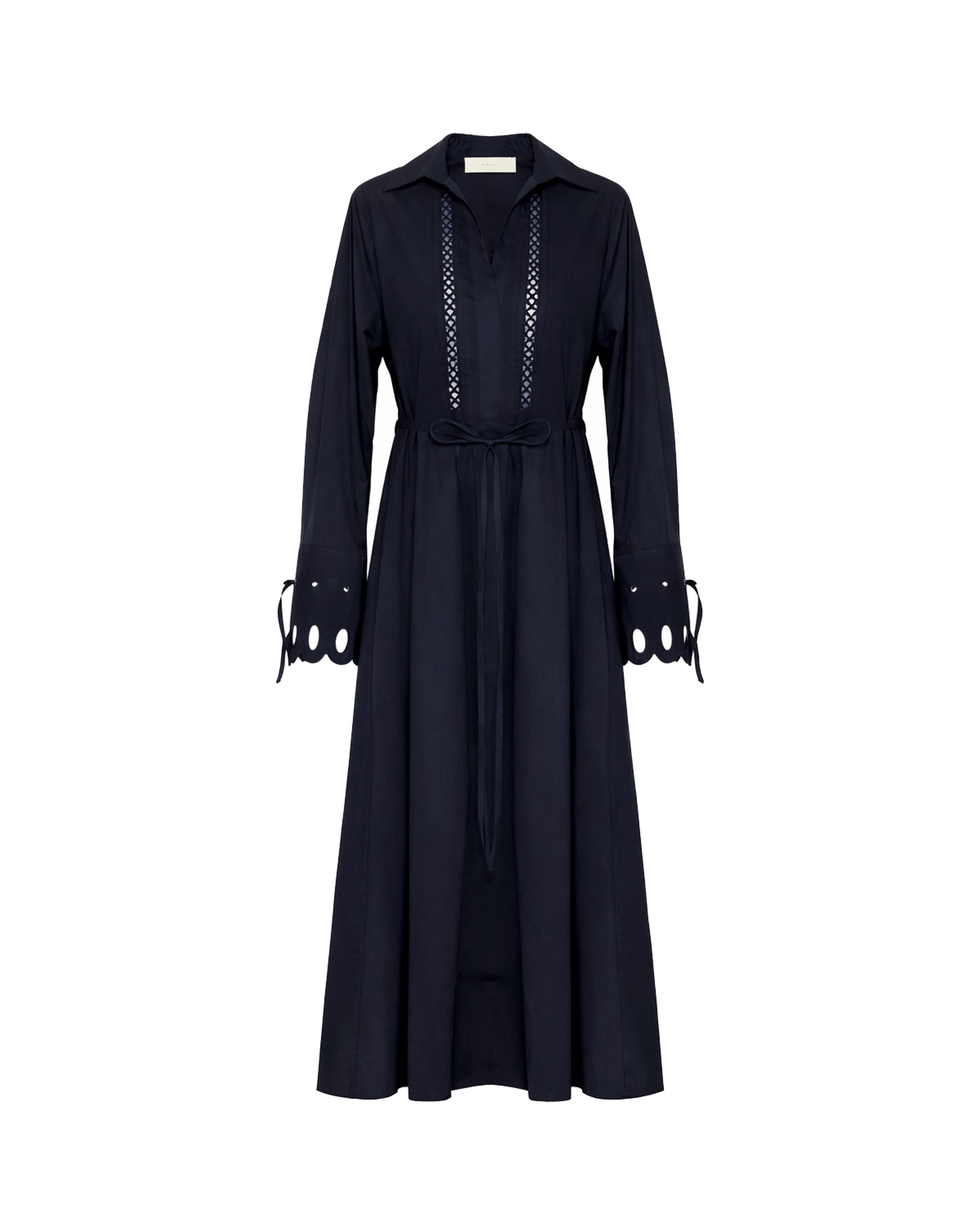 LONG SHIRT DRESS WITH EMBROIDERED DETAILS
