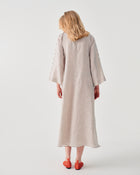 LONG DRESS WITH SIDE EMBROIDERY ON SLEEVES