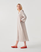 LONG DRESS WITH SIDE EMBROIDERY ON SLEEVES