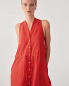 SLEEVELESS LONG DRESS WITH BUTTONS