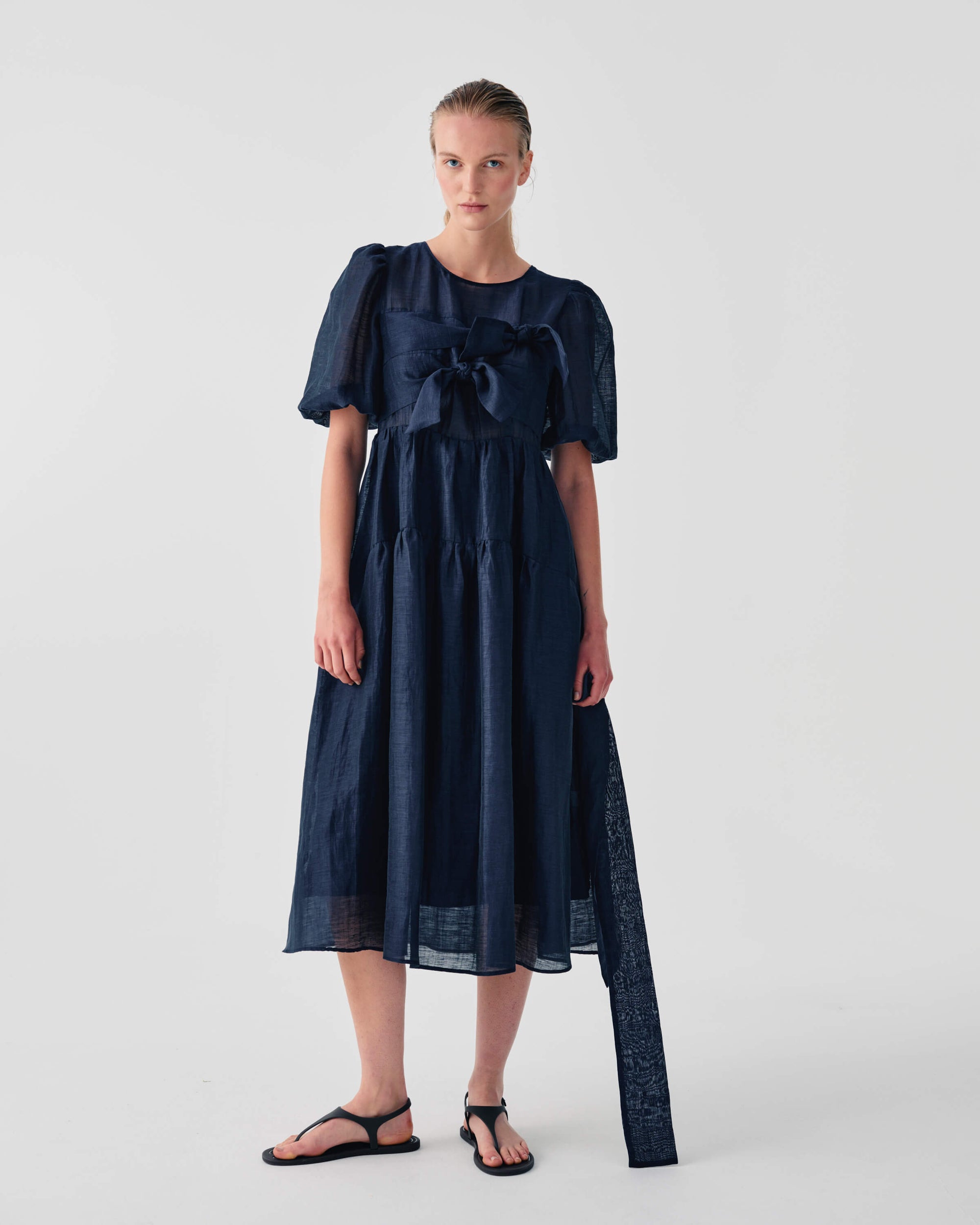 MIDI ORGANZA DRESS WITH BOW
