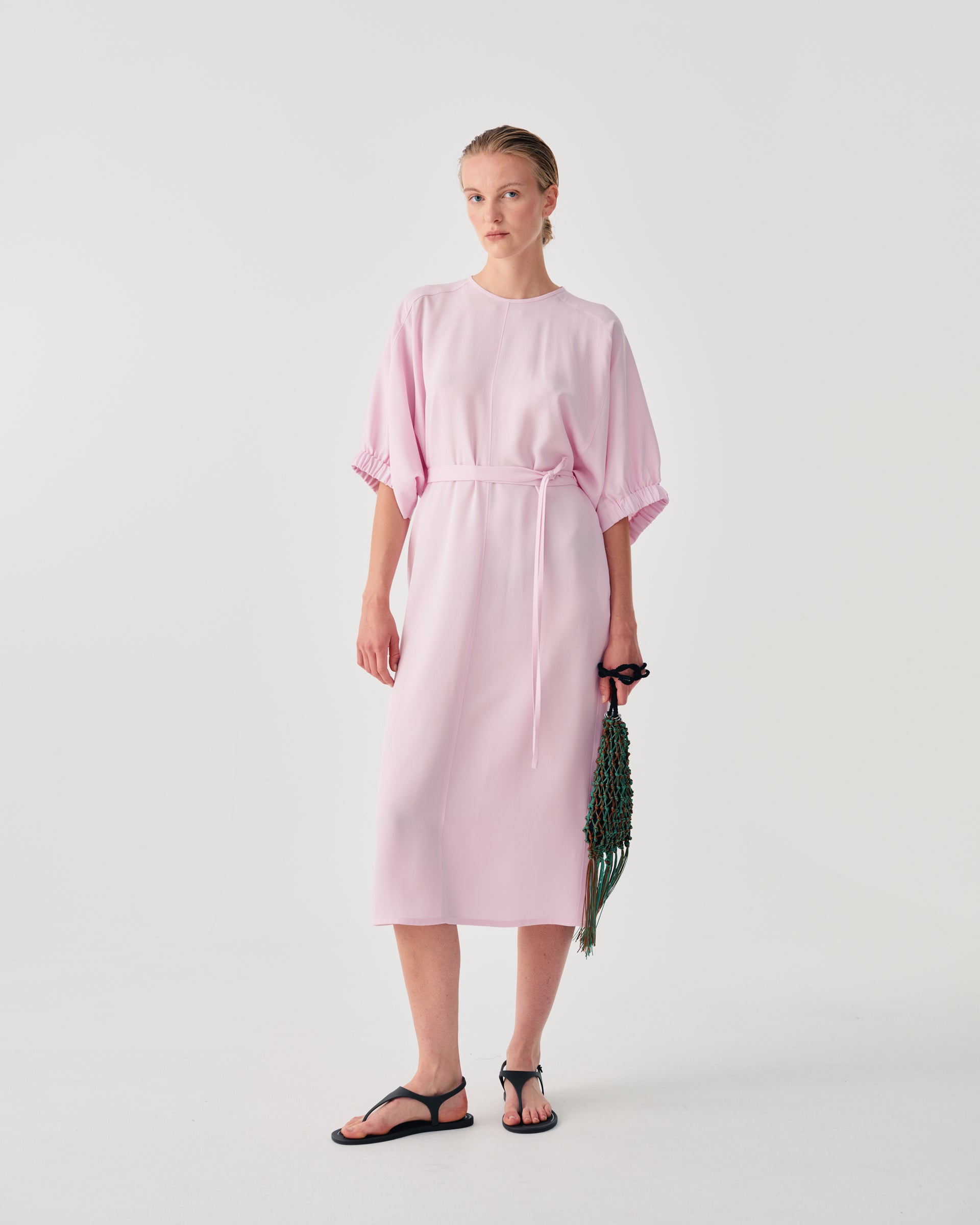 MIDI DRESS WITH WAIST BELT