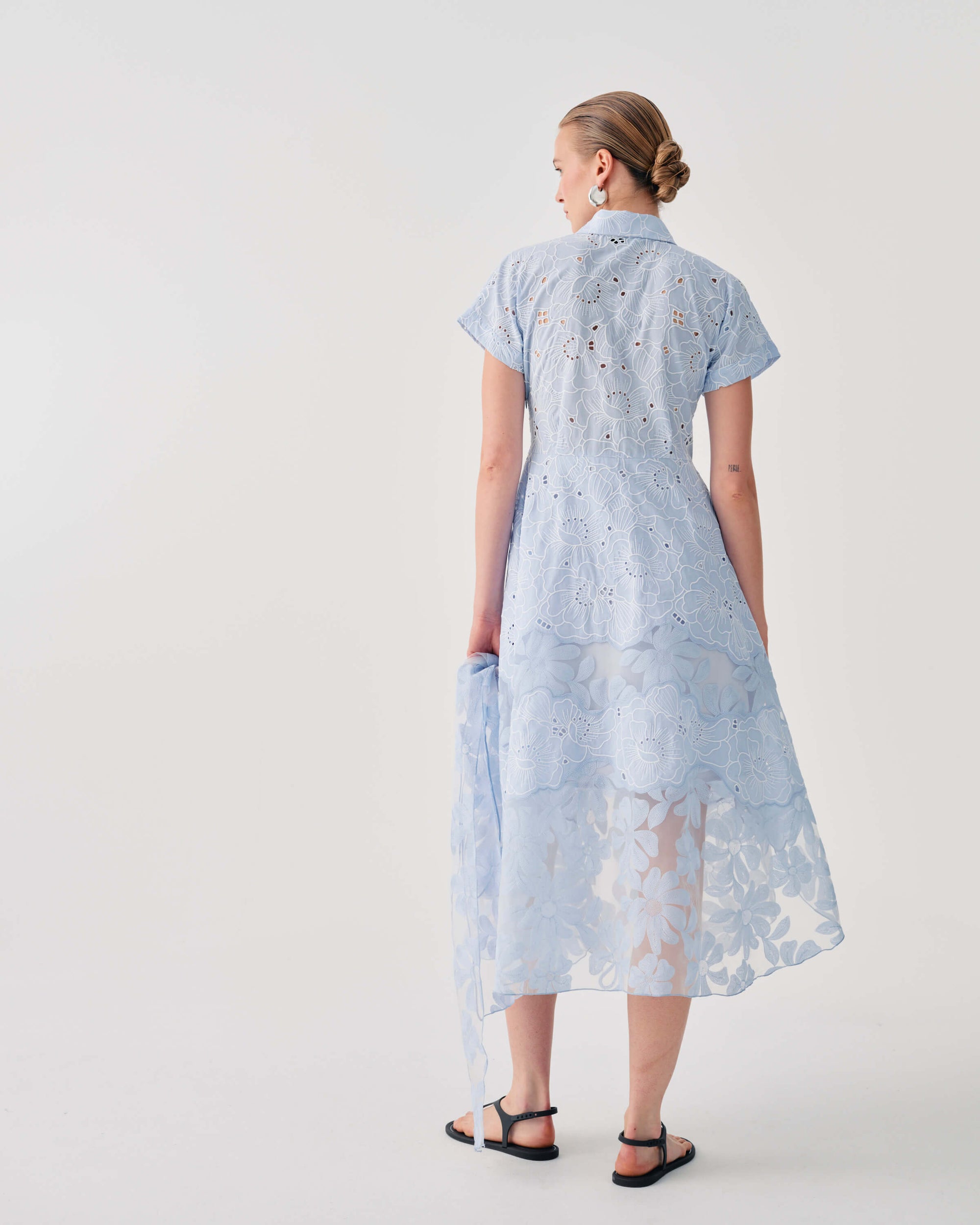 BRODERIE ANGLAISE SHIRT DRESS WITH BELT