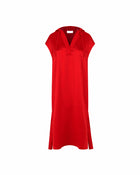 HOODED DRESS WITH V-NECKLINE