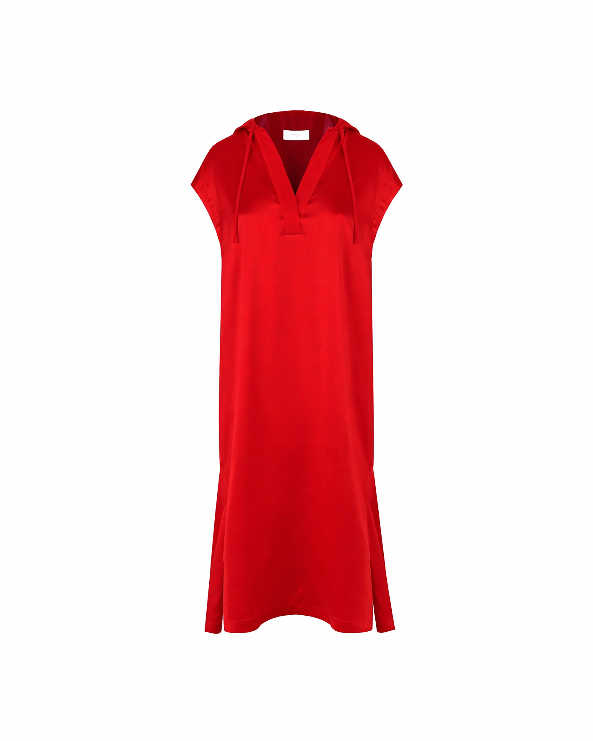 HOODED DRESS WITH V-NECKLINE