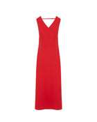 SLEEVELESS LONG DRESS WITH V-NECKLINE