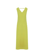 SLEEVELESS LONG DRESS WITH V-NECKLINE