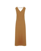 SLEEVELESS LONG DRESS WITH V-NECKLINE