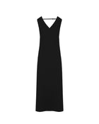 SLEEVELESS LONG DRESS WITH V-NECKLINE