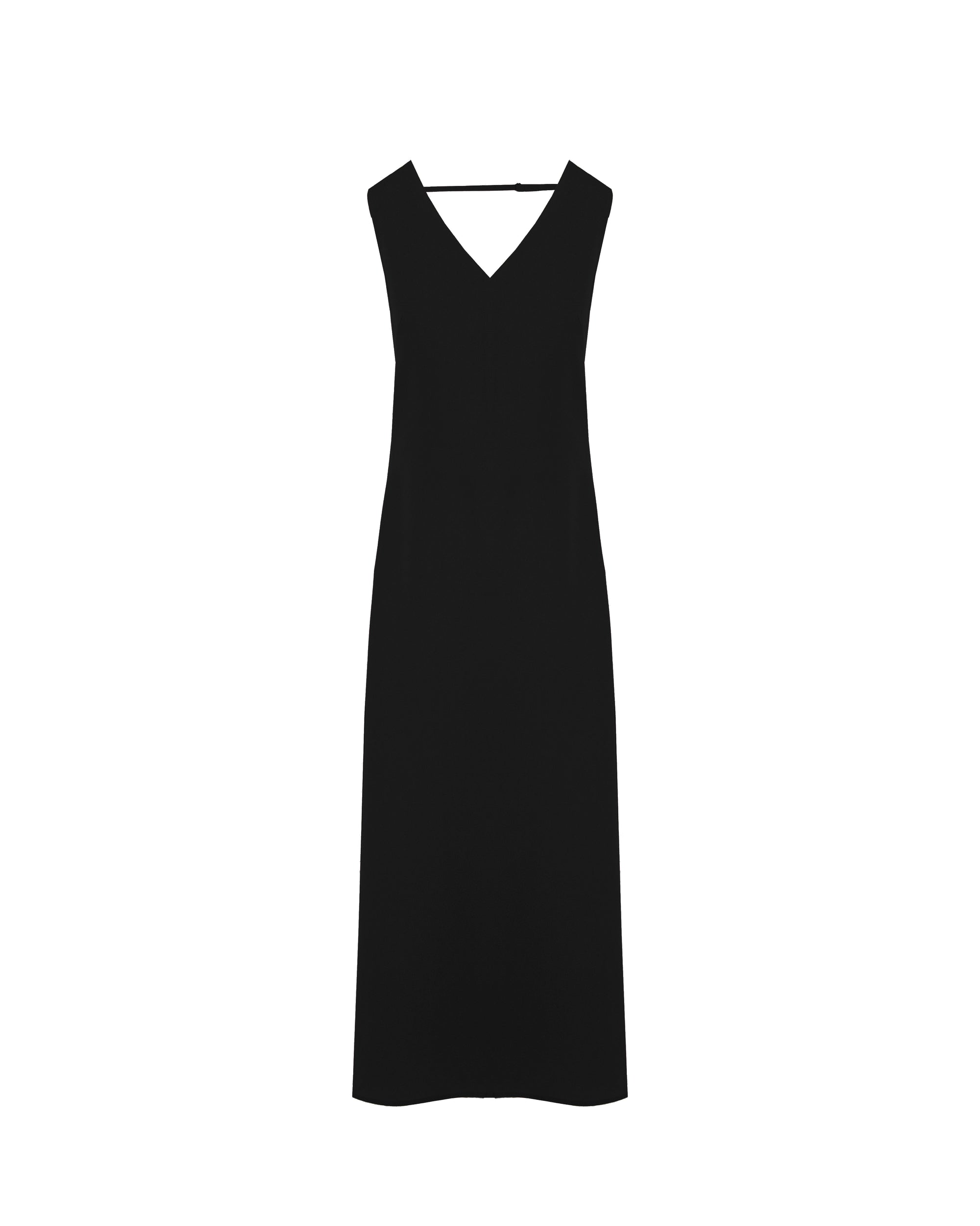 SLEEVELESS LONG DRESS WITH V-NECKLINE