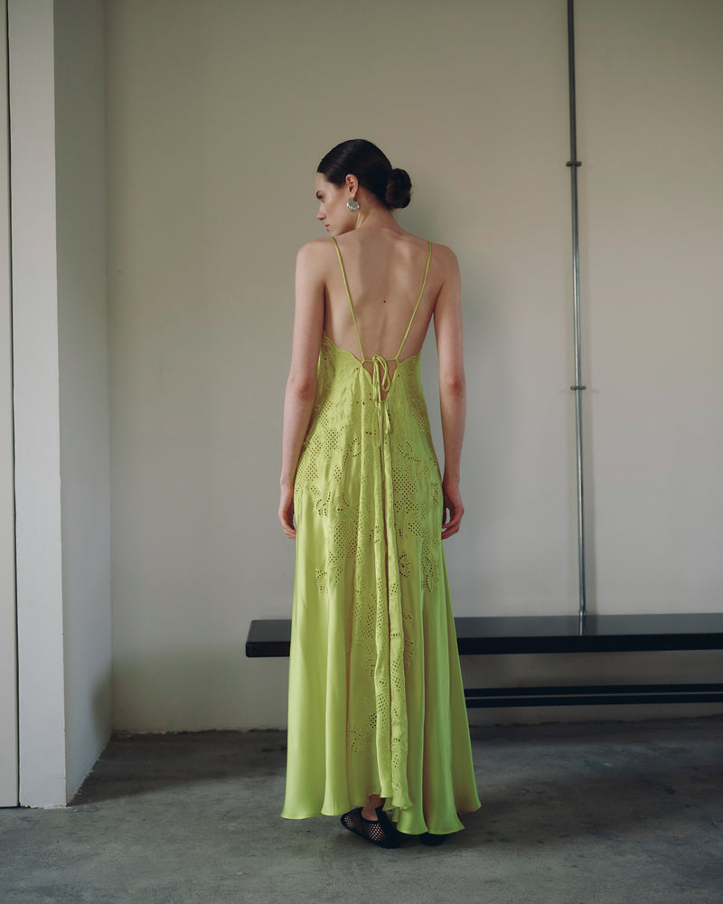 LONG DRESS WITH EMBROIDERED BODICE