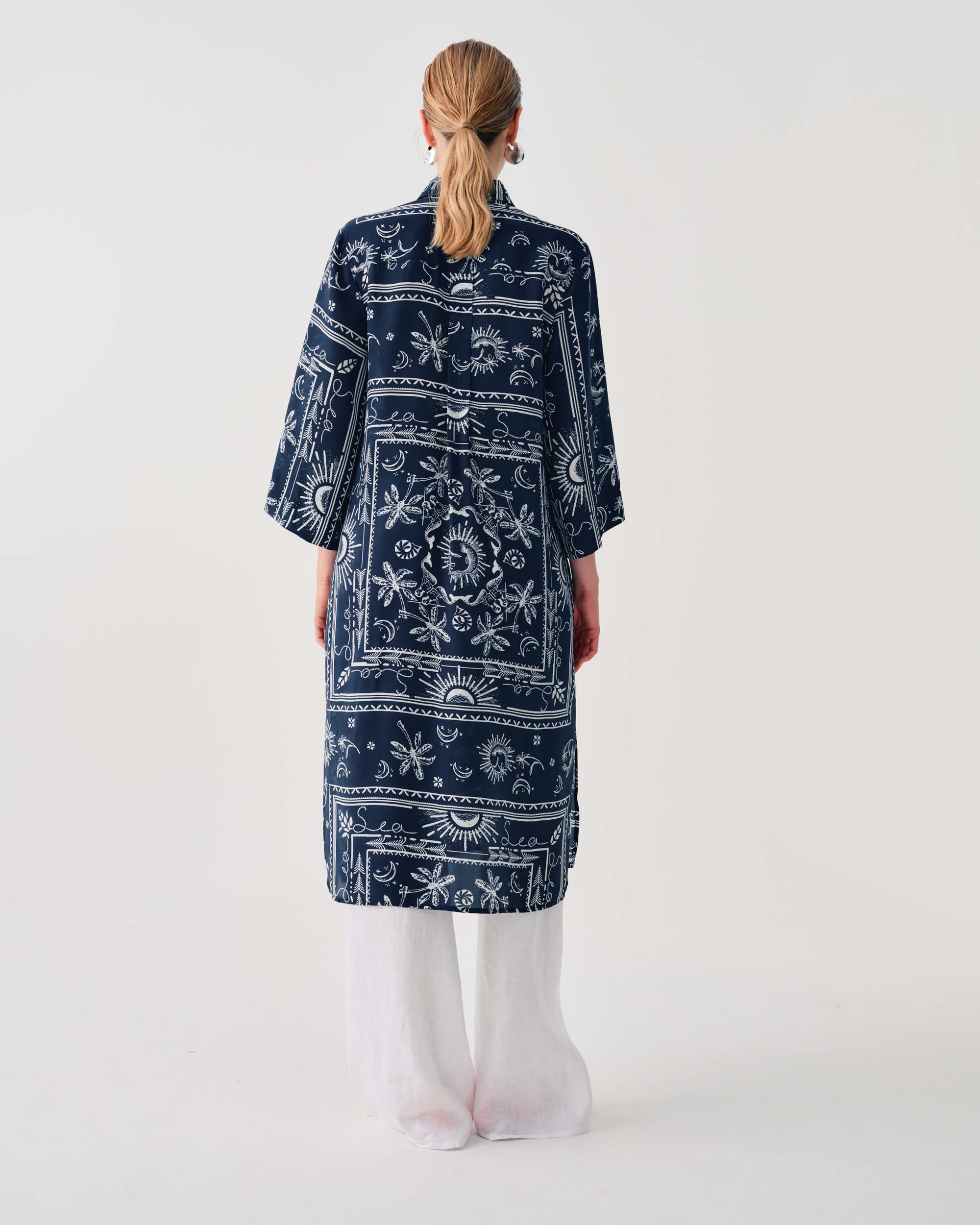 PRINTED SILK-BLEND SHIRT DRESS