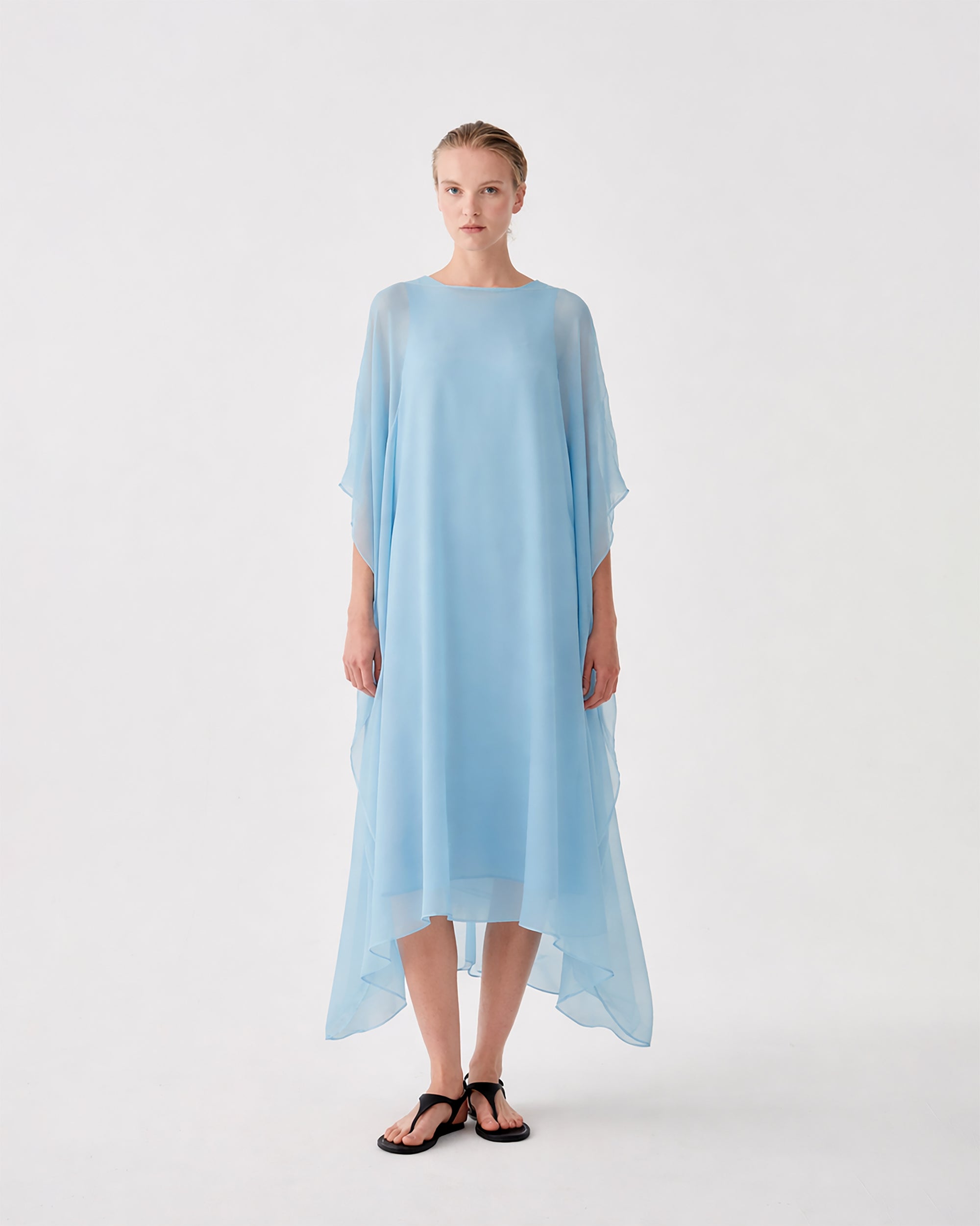 blue silk chiffon dress Fortuna Silk Chiffon Dress Diane von Furstenberg