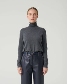 TURTLENECK SWEATER IN WOOL, SILK AND CASHMERE