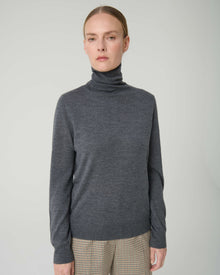 TURTLENECK SWEATER IN WOOL, SILK AND CASHMERE