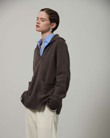 CASHMERE BLEND KNIT POLO SHIRT