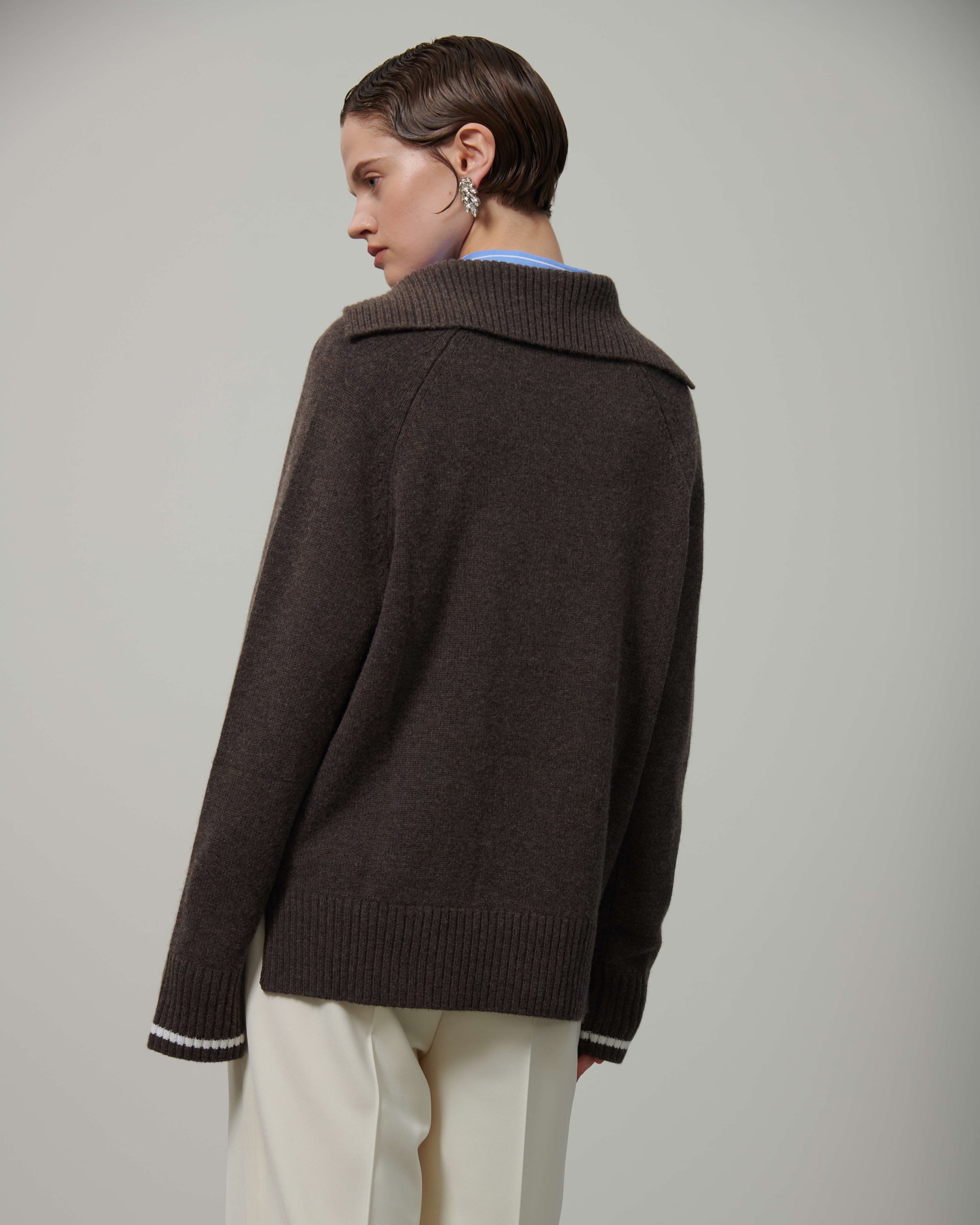 CASHMERE BLEND KNIT POLO SHIRT