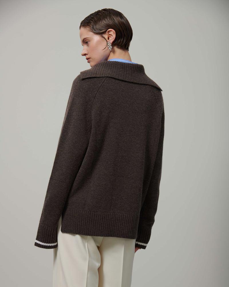 CASHMERE BLEND KNIT POLO SHIRT