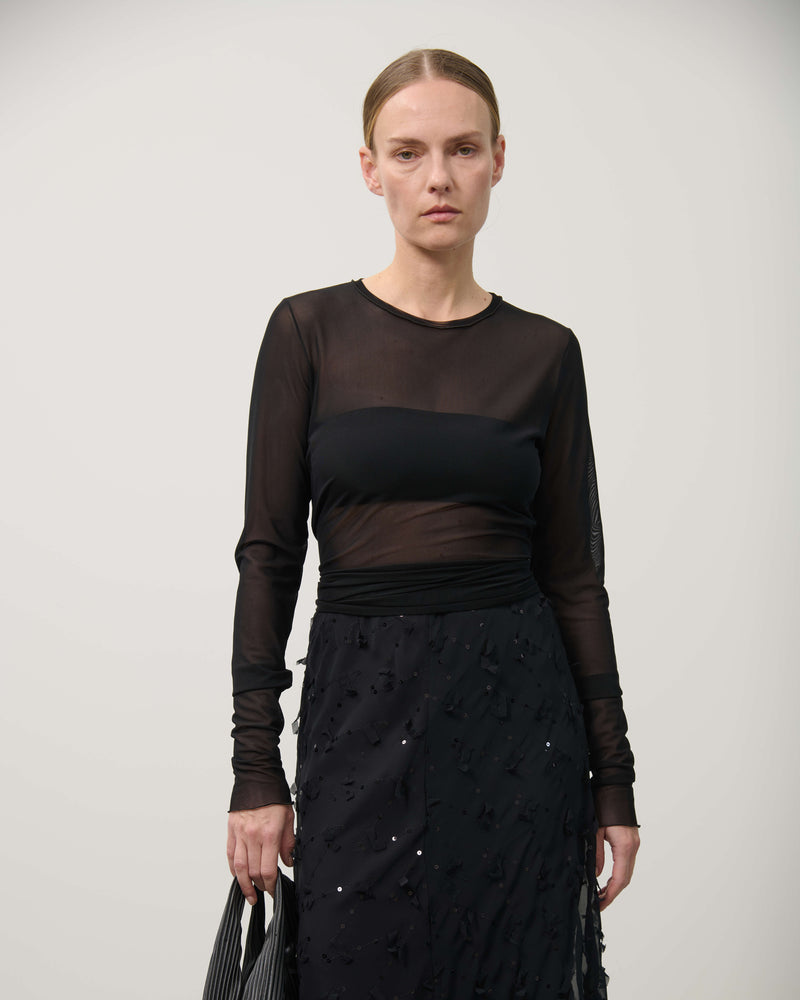 LONG SLEEVE T-SHIRT IN TULLE