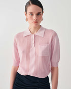 PERFORATED KNIT POLO SHIRT
