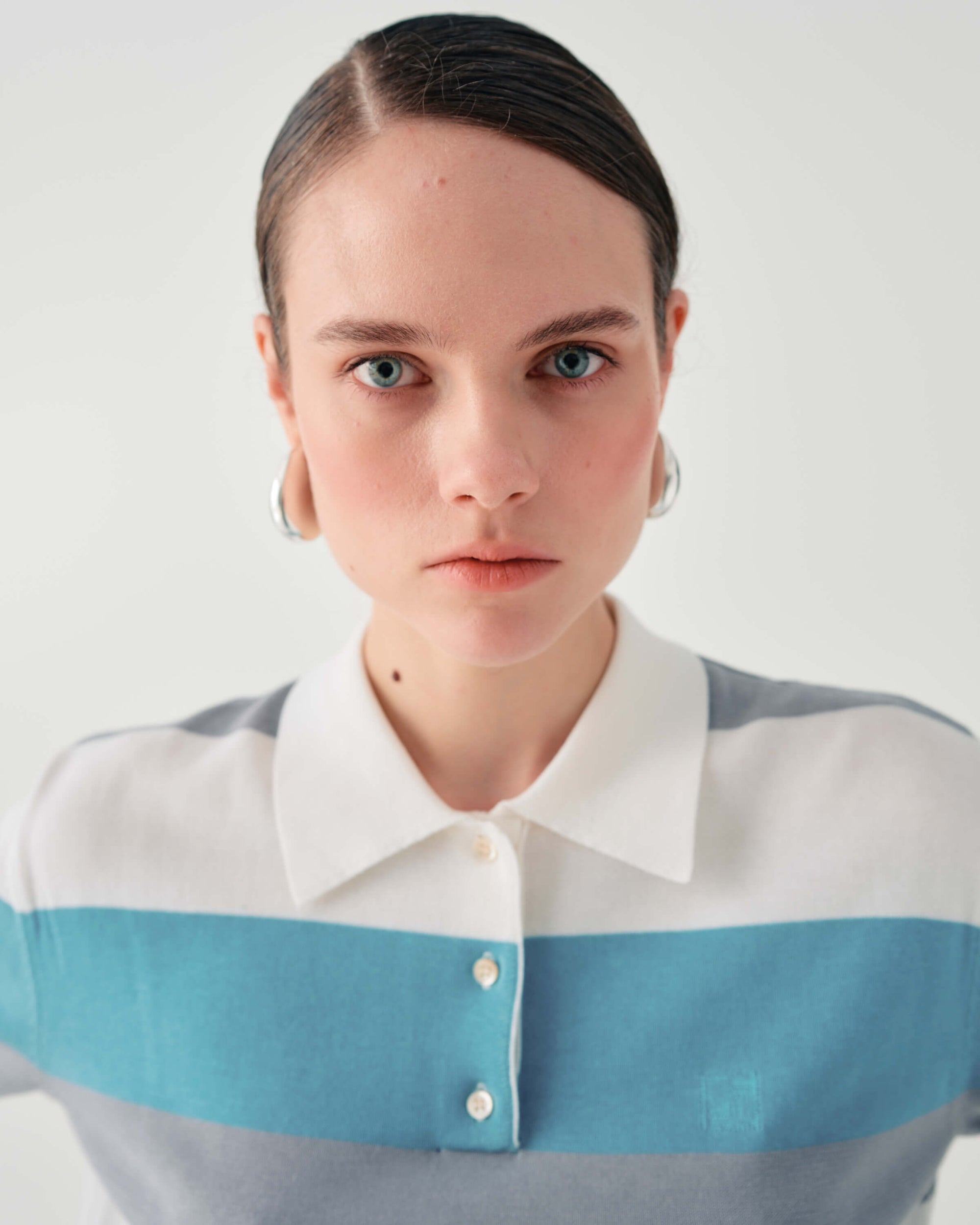 STRIPED KNIT POLO SHIRT