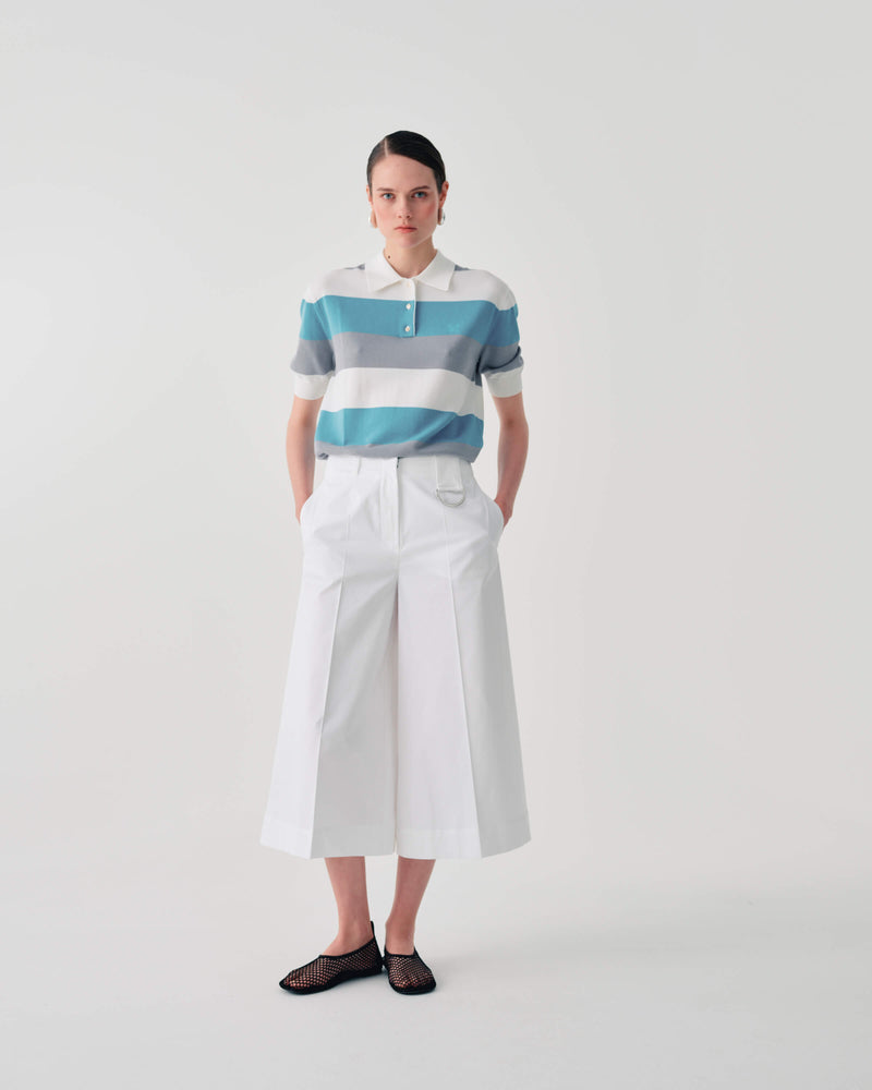 STRIPED KNIT POLO SHIRT