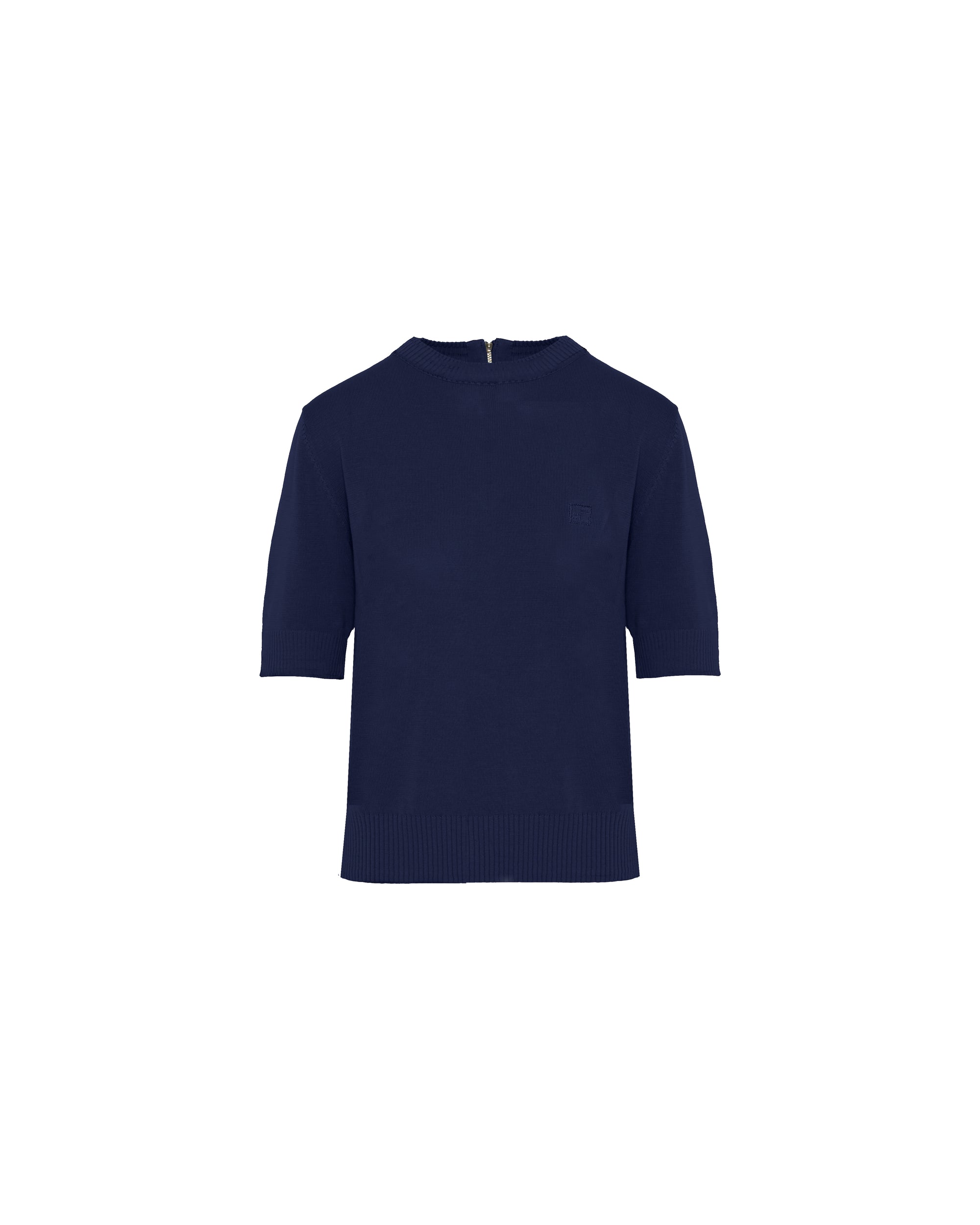 SHORT-SLEEVED KNIT WITH BACK ZIP