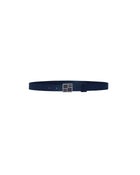 LEATHER BELT WITH LOGO BUCKLE