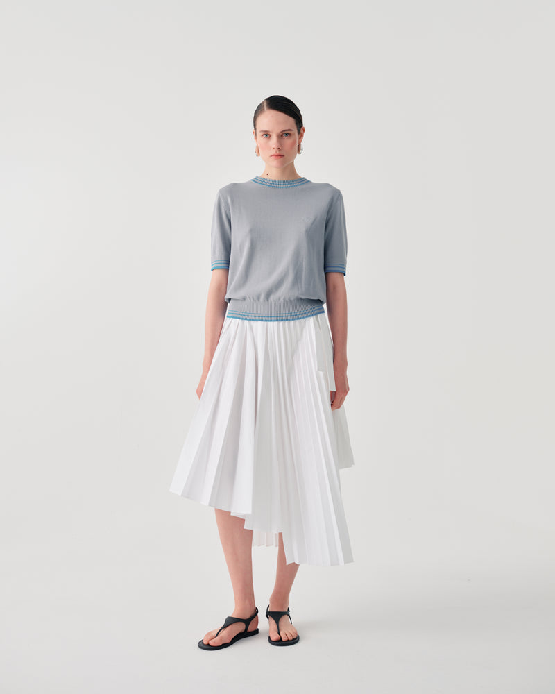 ASYMMETRIC PLEATED SKIRT