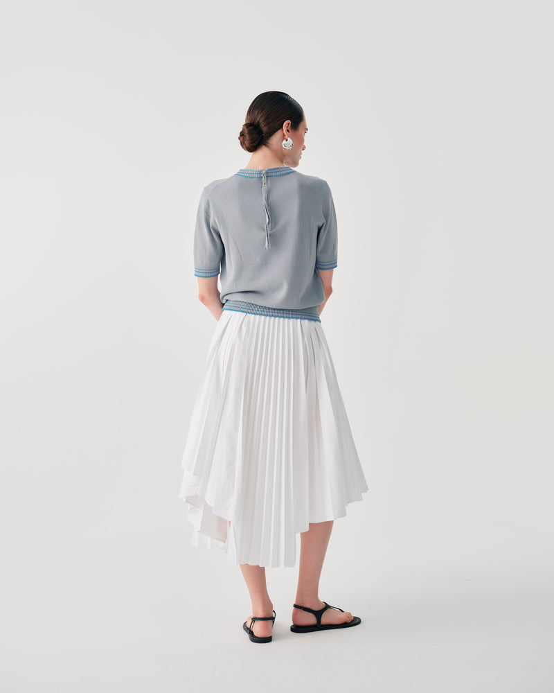 ASYMMETRIC PLEATED SKIRT