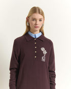 WOOL POLO DRESS WITH EMBROIDERY