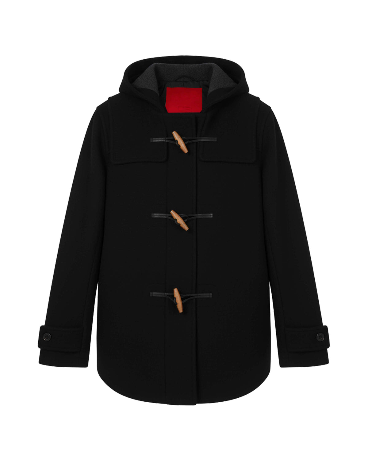WOOL DUFFLE COAT WITH TOGGLES AND HOOD