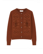CARDIGAN IN LANA CON INSERTI IN PIZZO SAN GALLO
