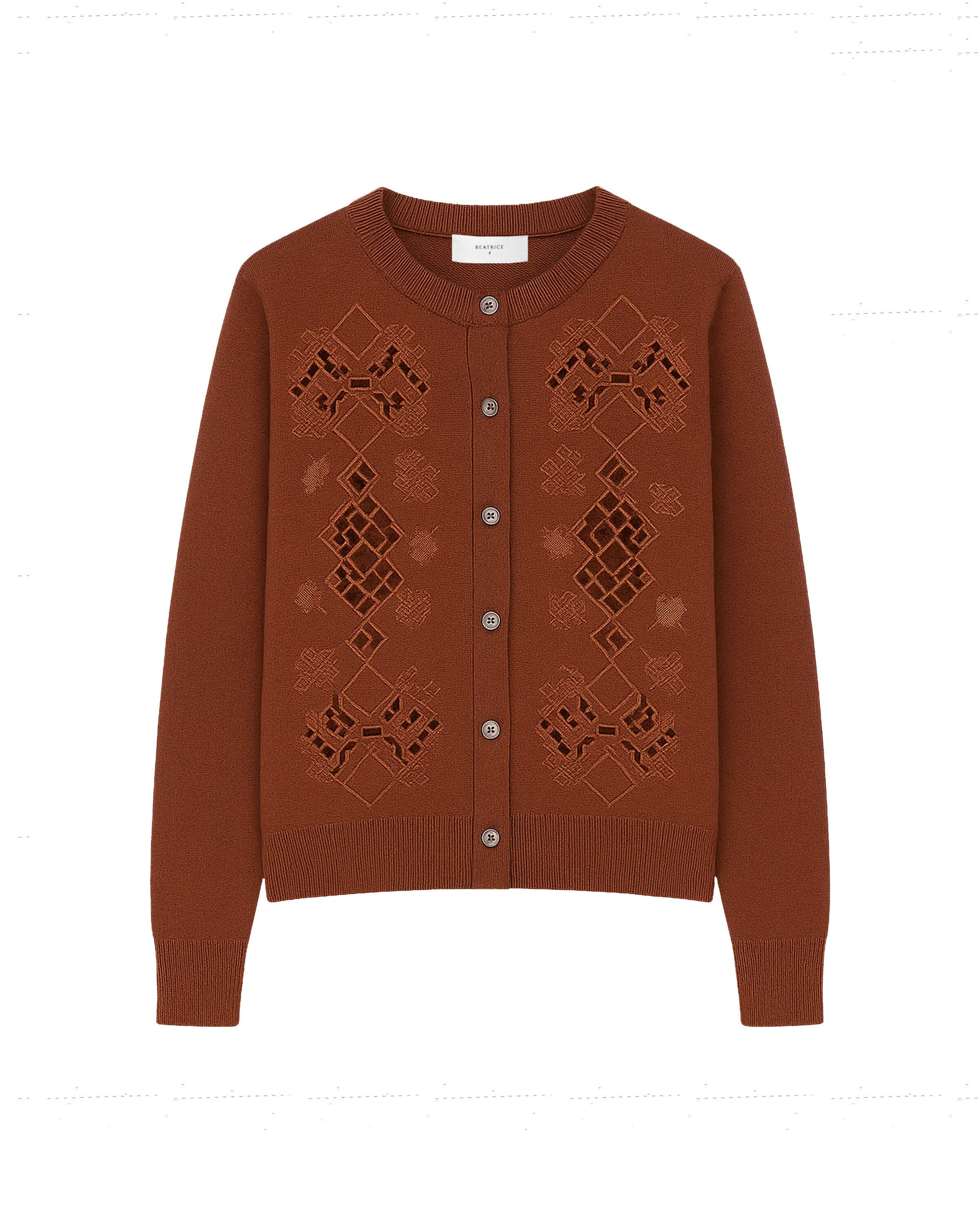 CARDIGAN IN LANA CON INSERTI IN PIZZO SAN GALLO