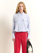 CROPPED SHIRT WITH DRAWSTRING HEM